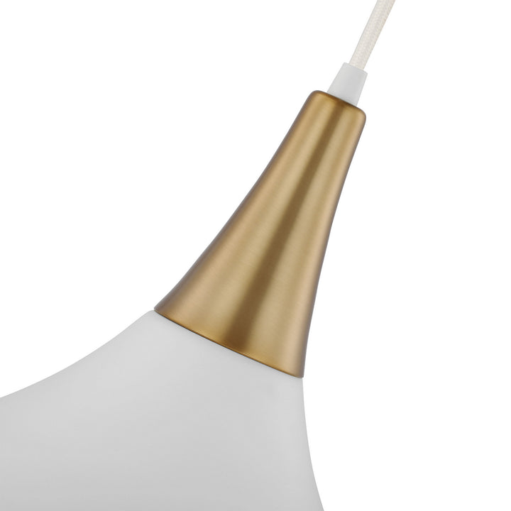 Nuvo Phoenix 60-7512 Pendant Light - Matte White / Burnished Brass