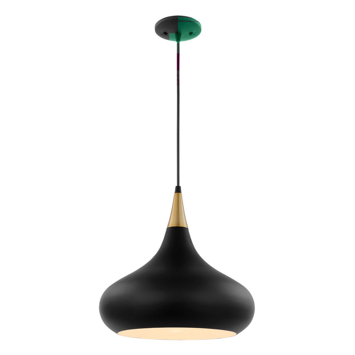 Nuvo Phoenix 60-7513 Pendant Light - Matte Black / Polished Nickel