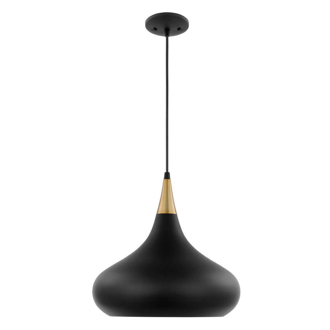 Nuvo Phoenix 60-7513 Pendant Light - Matte Black / Polished Nickel