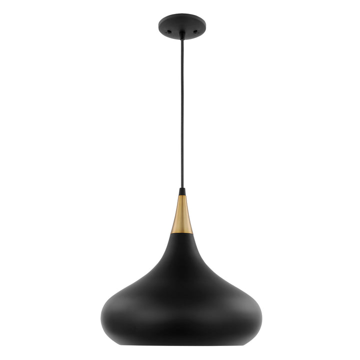 Nuvo Phoenix 60-7513 Pendant Light - Matte Black / Polished Nickel