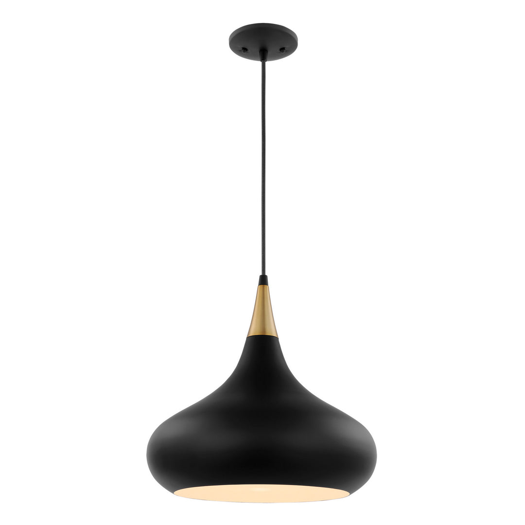 Nuvo Phoenix 60-7514 Pendant Light - Matte Black / Burnished Brass