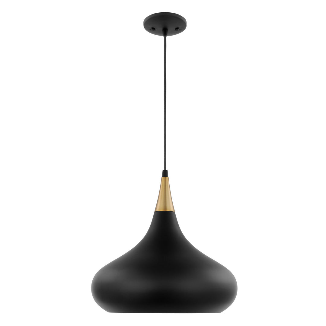 Nuvo Phoenix 60-7514 Pendant Light - Matte Black / Burnished Brass