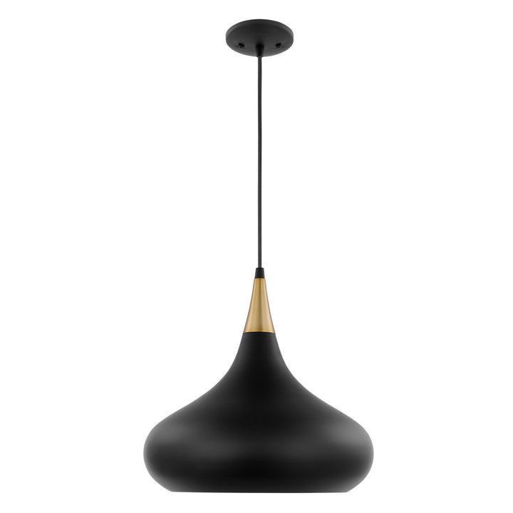 Nuvo Phoenix 60-7514 Pendant Light - Matte Black / Burnished Brass