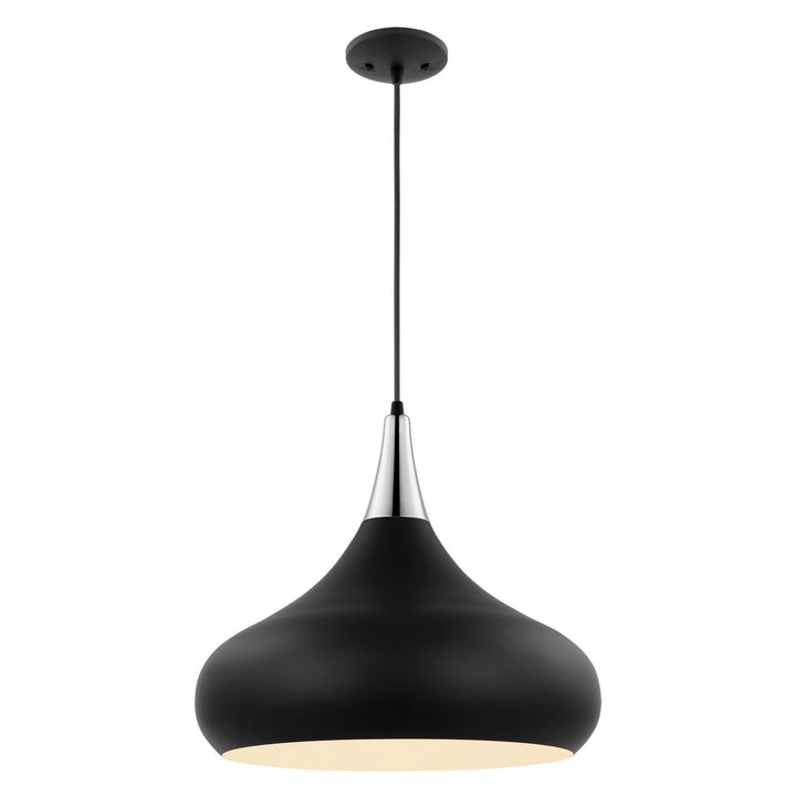 Nuvo Phoenix 60-7516 Pendant Light - Matte Black / Polished Nickel