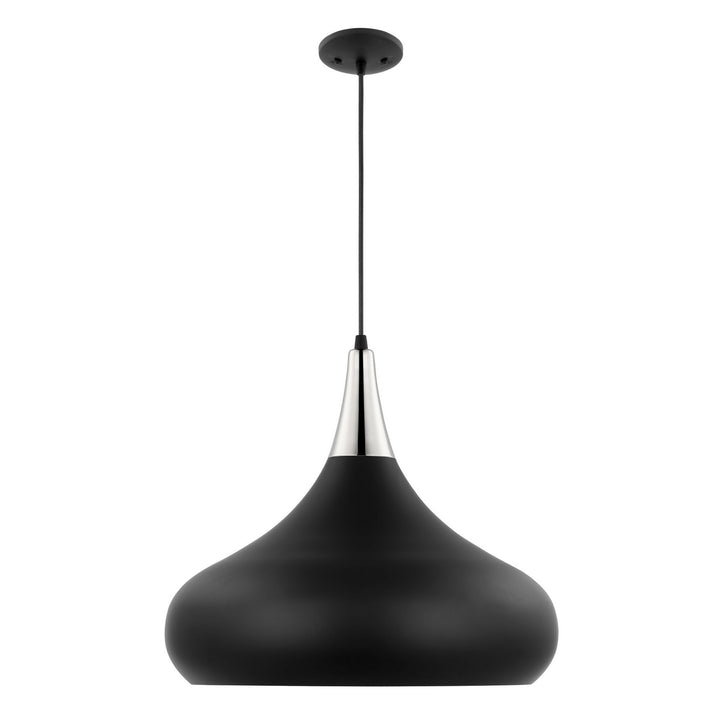 Nuvo Phoenix 60-7516 Pendant Light - Matte Black / Polished Nickel