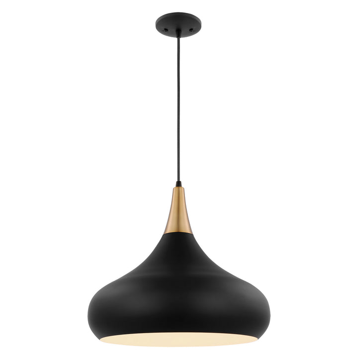 Nuvo Phoenix 60-7517 Pendant Light - Matte Black / Burnished Brass