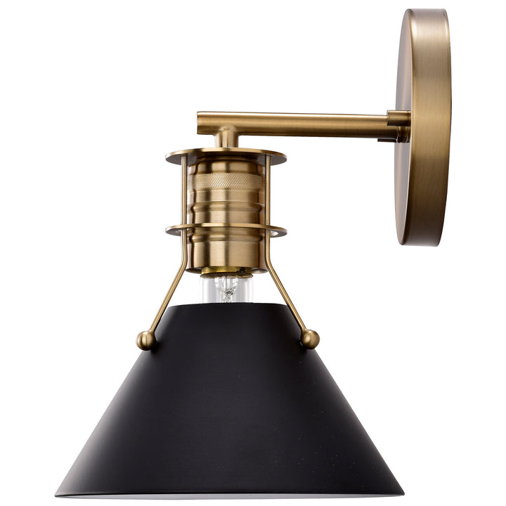 Nuvo Outpost 60-7519 Wall Light - Matte Black / Burnished Brass