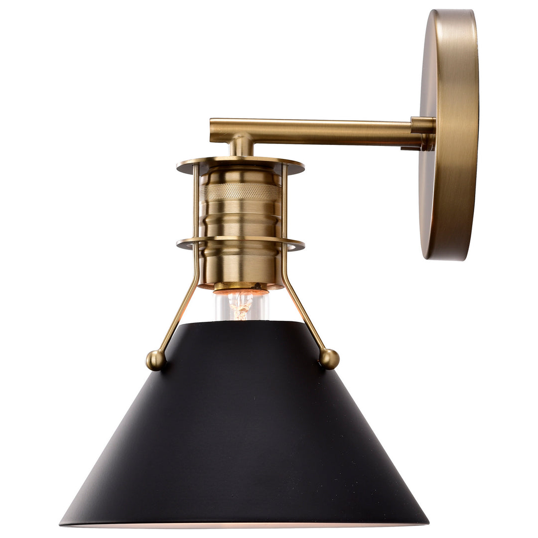 Nuvo Outpost 60-7519 Wall Light - Matte Black / Burnished Brass