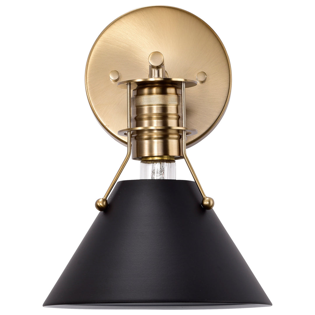 Nuvo Outpost 60-7519 Wall Light - Matte Black / Burnished Brass