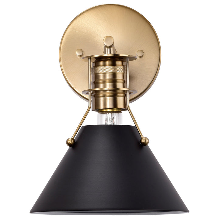Nuvo Outpost 60-7519 Wall Light - Matte Black / Burnished Brass
