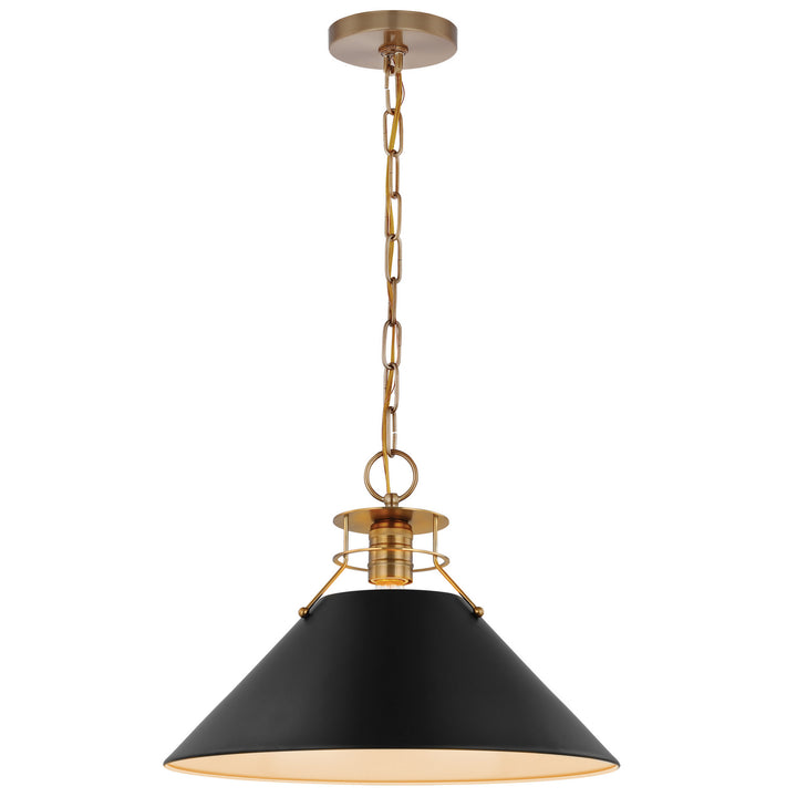 Nuvo Outpost 60-7525 Pendant Light - Matte Black / Burnished Brass