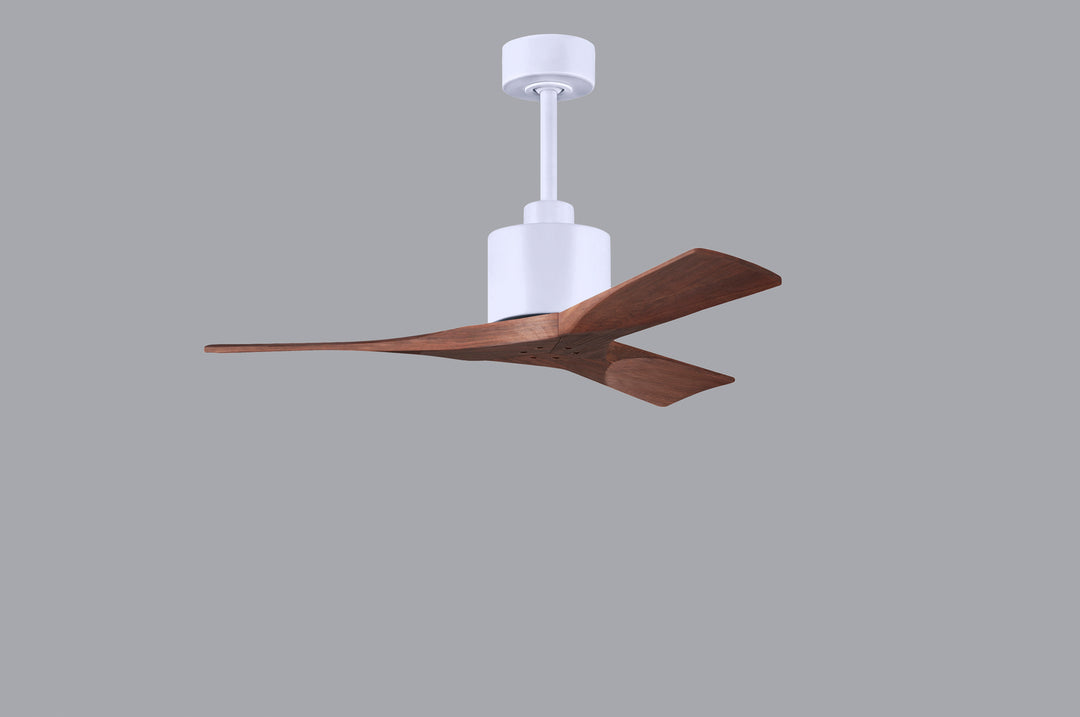 Matthews Fan Company Nan NK-MWH-WA-42 Ceiling Fan - Matte White, Walnut/