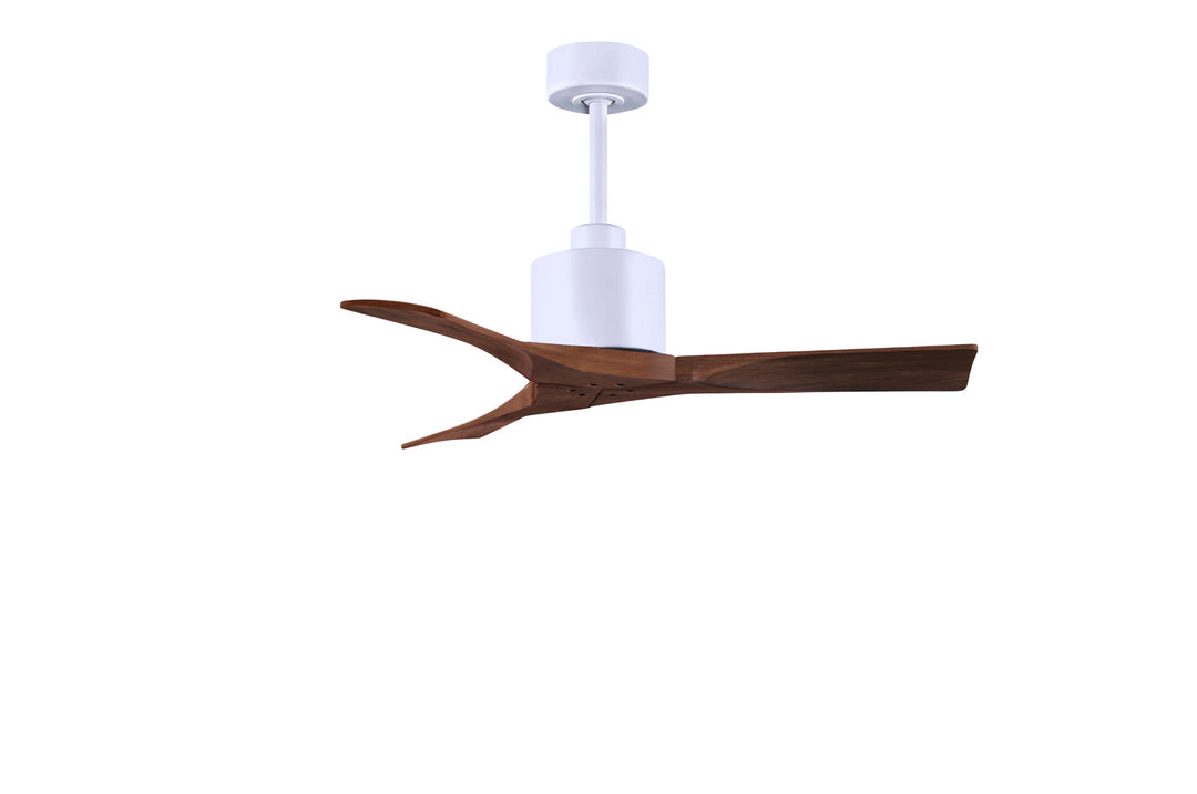 Matthews Fan Company Nan NK-MWH-WA-42 Ceiling Fan - Matte White, Walnut/