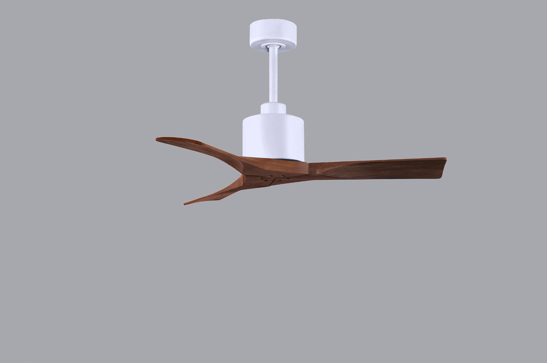 Matthews Fan Company Nan NK-MWH-WA-42 Ceiling Fan - Matte White, Walnut/