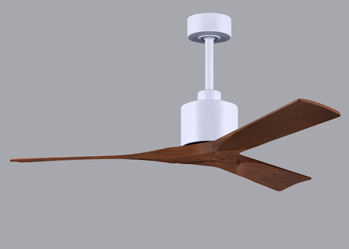 Matthews Fan Company Nan NK-MWH-WA-52 Ceiling Fan - Matte White, Walnut/