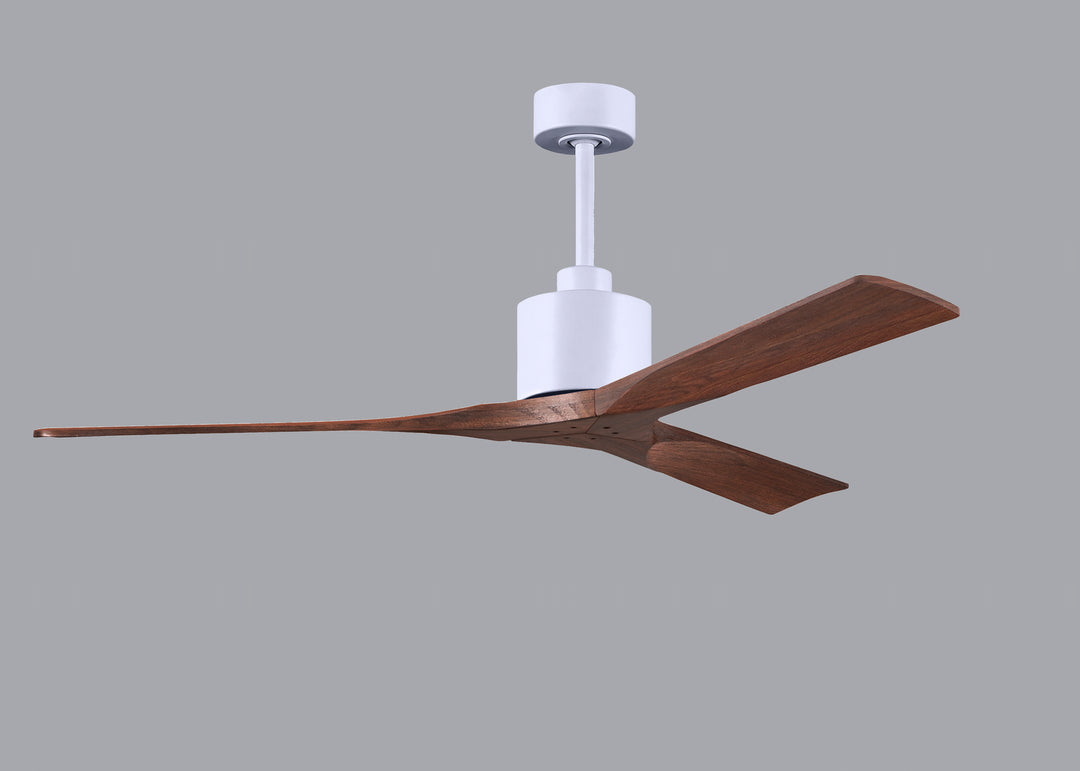 Matthews Fan Company Nan NK-MWH-WA-60 Ceiling Fan - Matte White, Walnut/