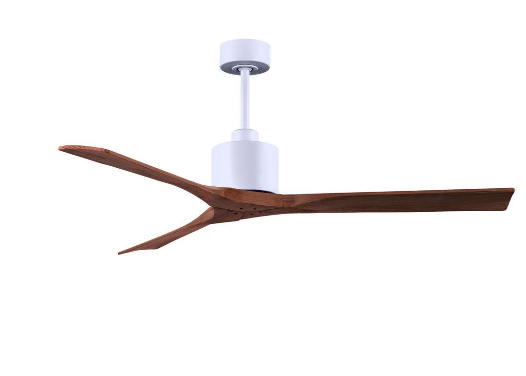 Matthews Fan Company Nan NK-MWH-WA-60 Ceiling Fan - Matte White, Walnut/