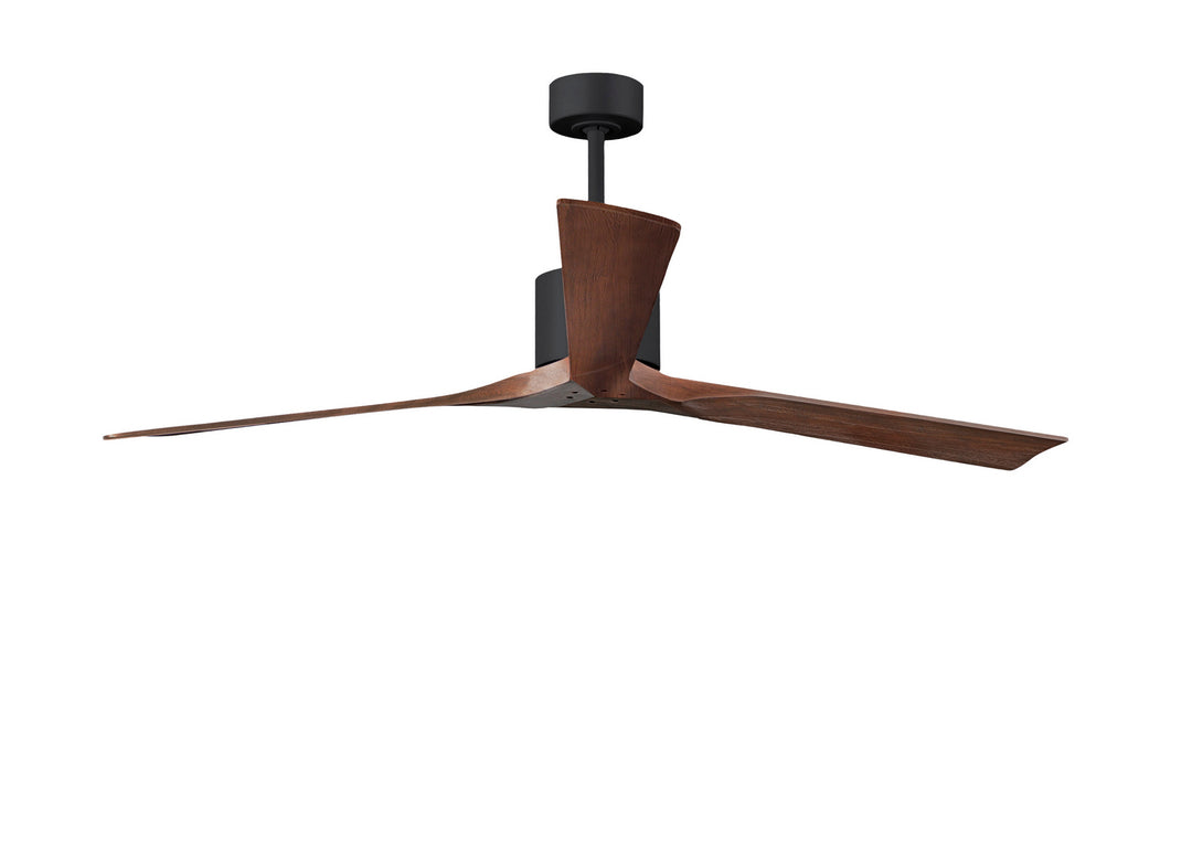 Matthews Fan Company Nan XL NKXL-BK-WA-72 Ceiling Fan - Matte Black, Walnut/