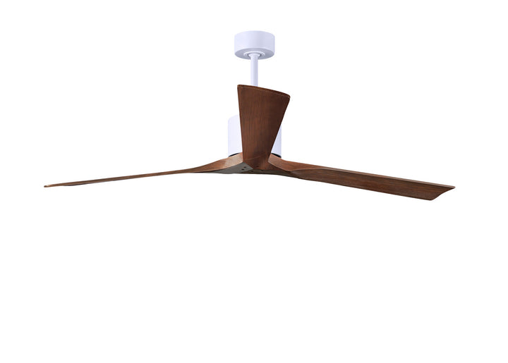 Matthews Fan Company Nan XL NKXL-MWH-WA-72 Ceiling Fan - Matte White, Walnut/