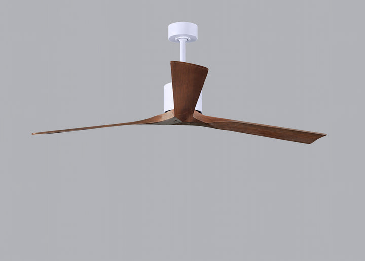 Matthews Fan Company Nan XL NKXL-MWH-WA-72 Ceiling Fan - Matte White, Walnut/