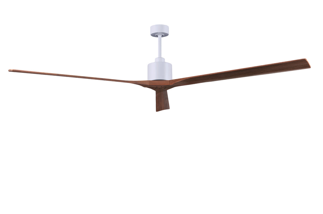 Matthews Fan Company Nan XL NKXL-MWH-WA-90 Ceiling Fan - Matte White, Walnut/