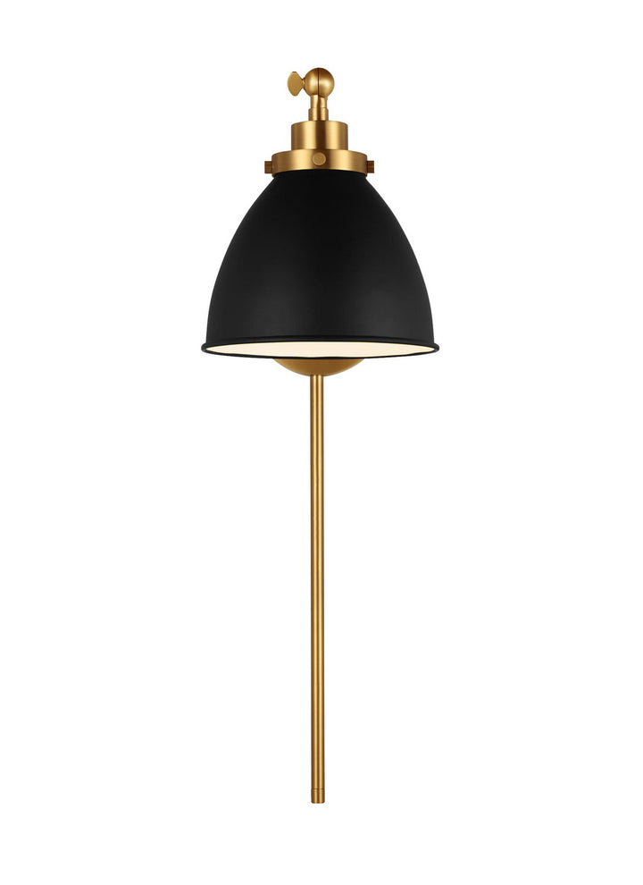 Visual Comfort Studio Wellfleet CW1131MBKBBS Wall Light - Midnight Black and Burnished Brass