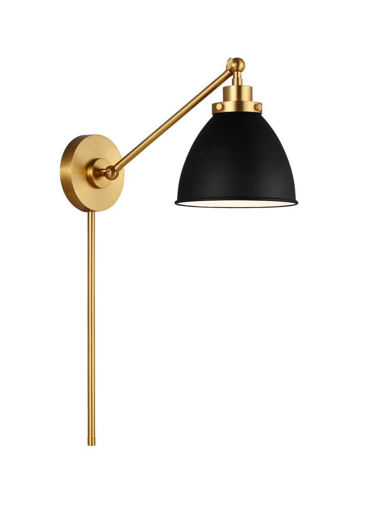 Visual Comfort Studio Wellfleet CW1131MBKBBS Wall Light - Midnight Black and Burnished Brass