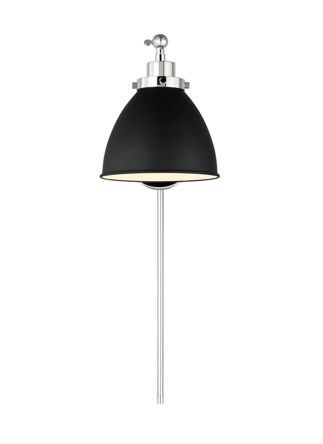 Visual Comfort Studio Wellfleet CW1131MBKPN Wall Light - Midnight Black and Polished Nickel