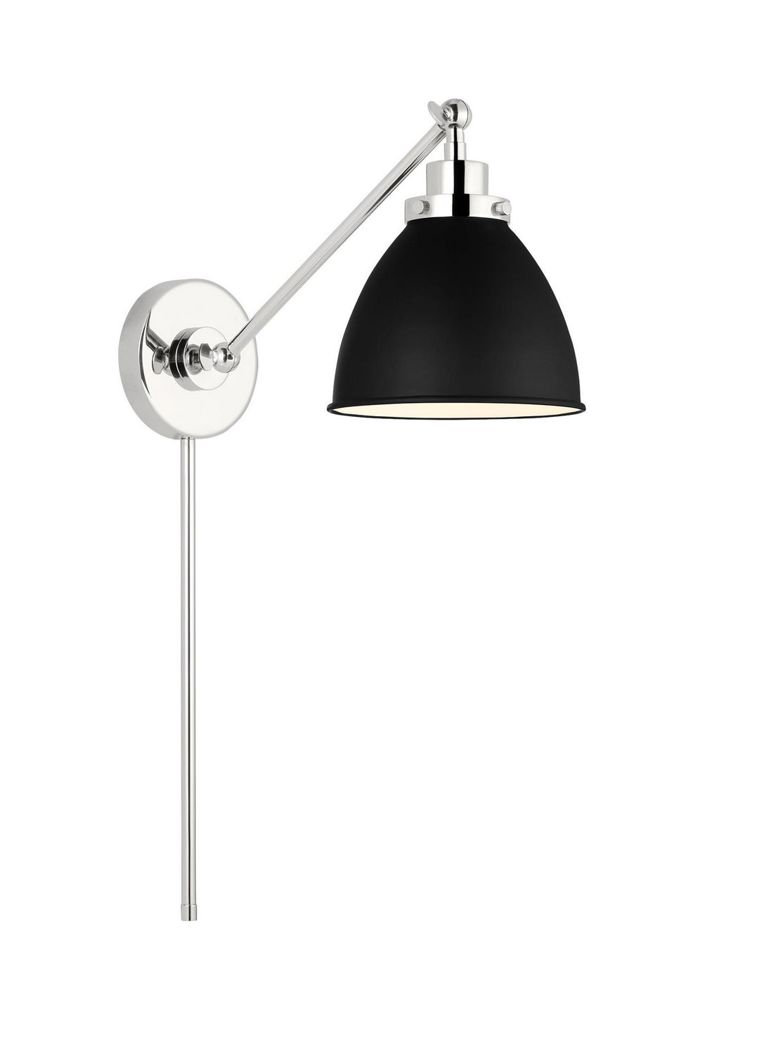 Visual Comfort Studio Wellfleet CW1131MBKPN Wall Light - Midnight Black and Polished Nickel