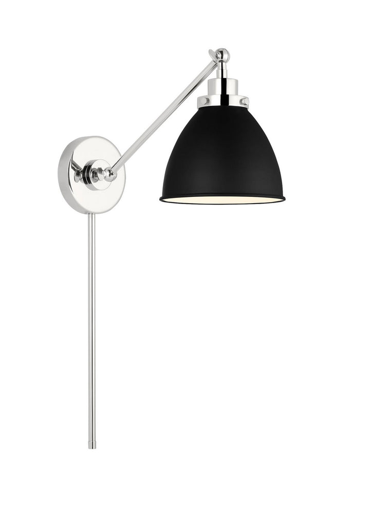 Visual Comfort Studio Wellfleet CW1131MBKPN Wall Light - Midnight Black and Polished Nickel