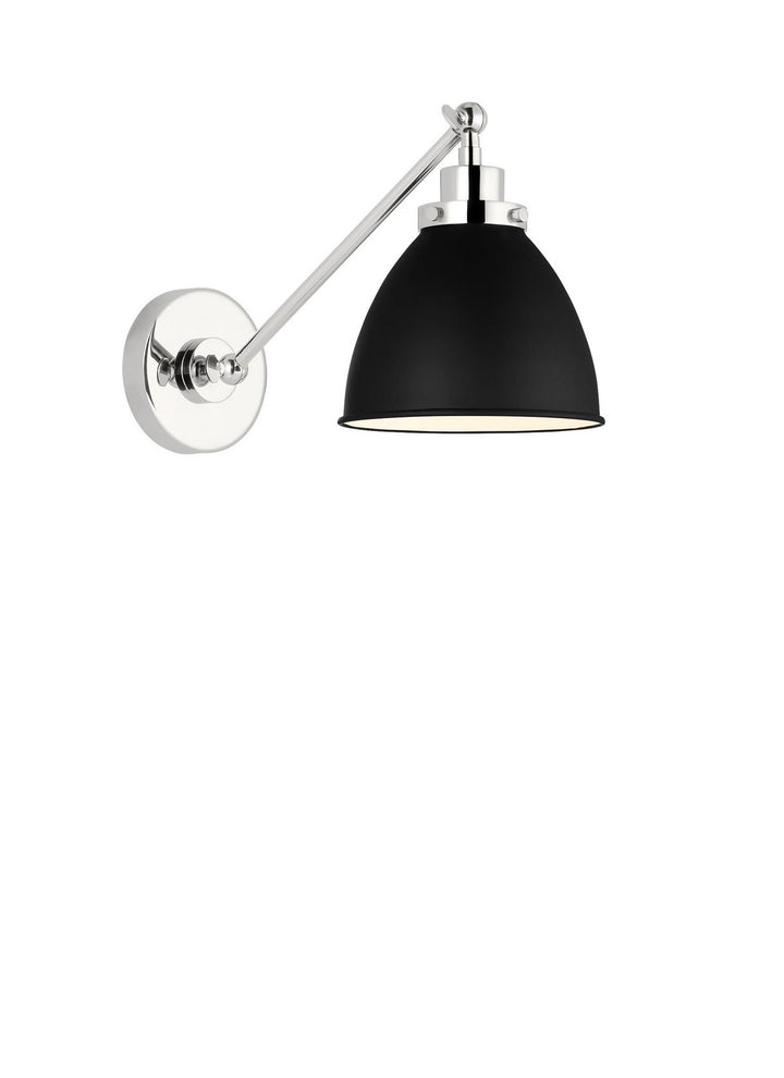 Visual Comfort Studio Wellfleet CW1131MBKPN Wall Light - Midnight Black and Polished Nickel