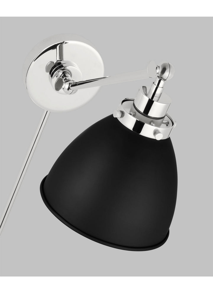 Visual Comfort Studio Wellfleet CW1131MBKPN Wall Light - Midnight Black and Polished Nickel