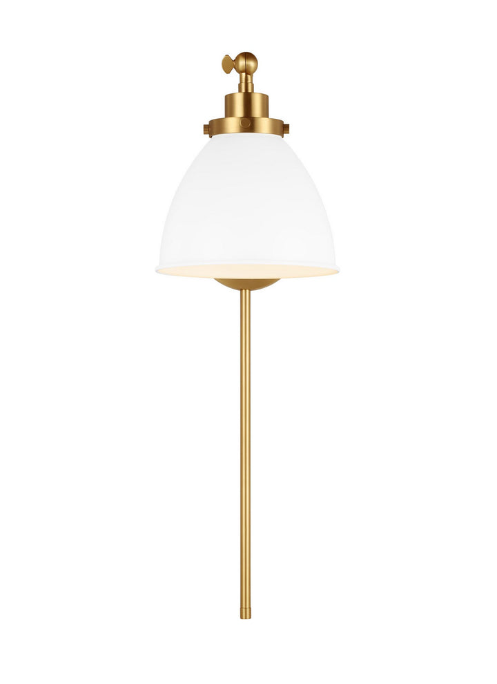 Visual Comfort Studio Wellfleet CW1131MWTBBS Wall Light - Matte White and Burnished Brass