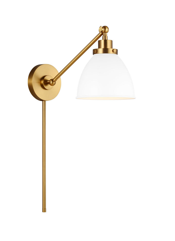 Visual Comfort Studio Wellfleet CW1131MWTBBS Wall Light - Matte White and Burnished Brass