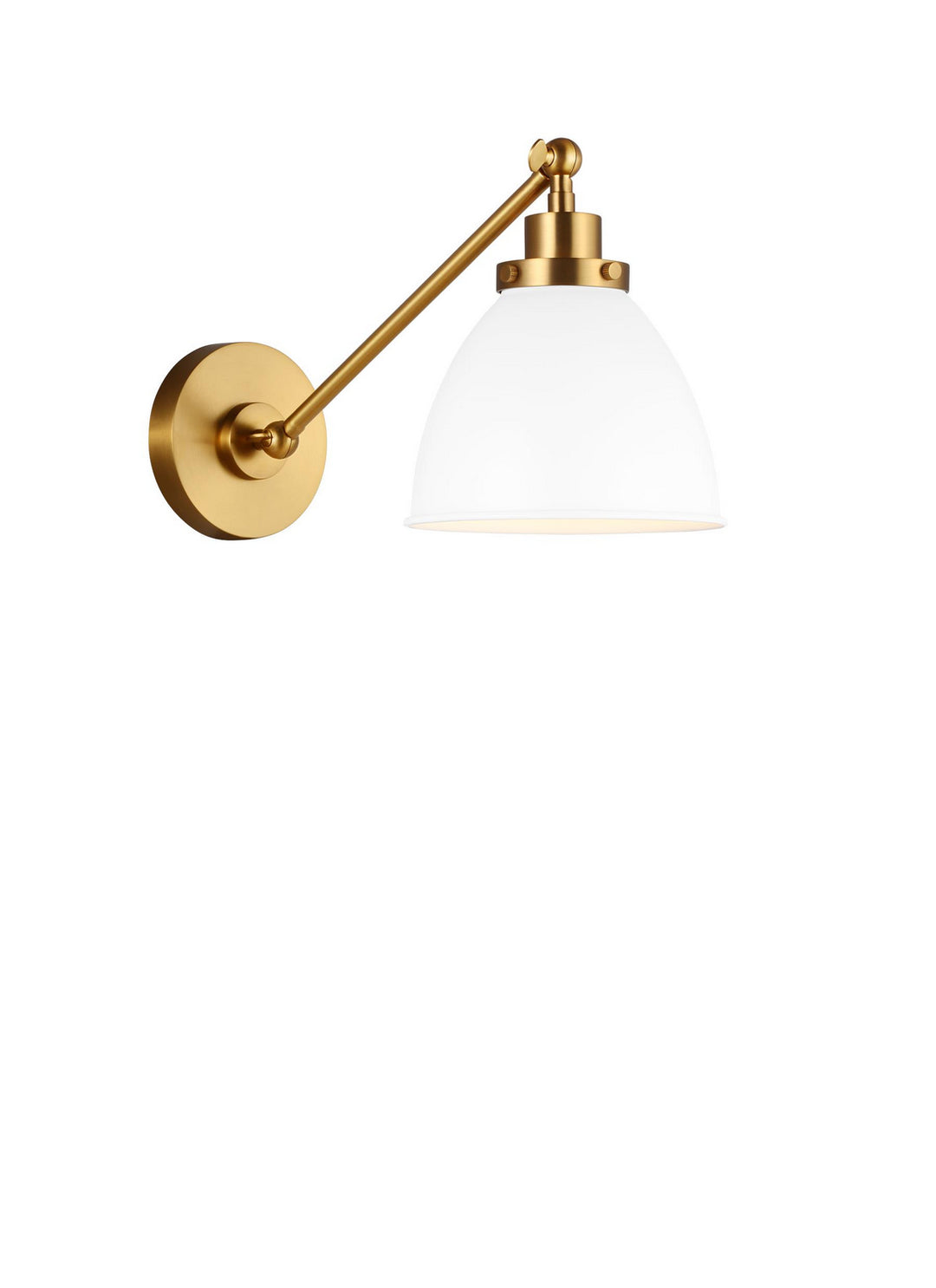 Visual Comfort Studio Wellfleet CW1131MWTBBS Wall Light - Matte White and Burnished Brass