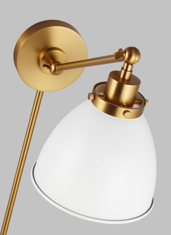 Visual Comfort Studio Wellfleet CW1131MWTBBS Wall Light - Matte White and Burnished Brass