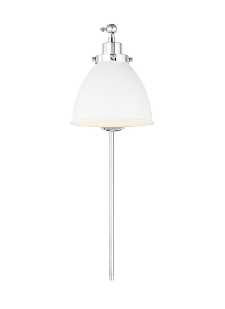 Visual Comfort Studio Wellfleet CW1131MWTPN Wall Light - Matte White and Polished Nickel