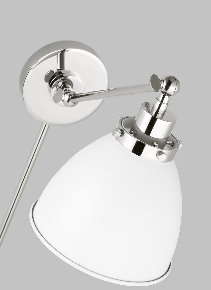 Visual Comfort Studio Wellfleet CW1131MWTPN Wall Light - Matte White and Polished Nickel