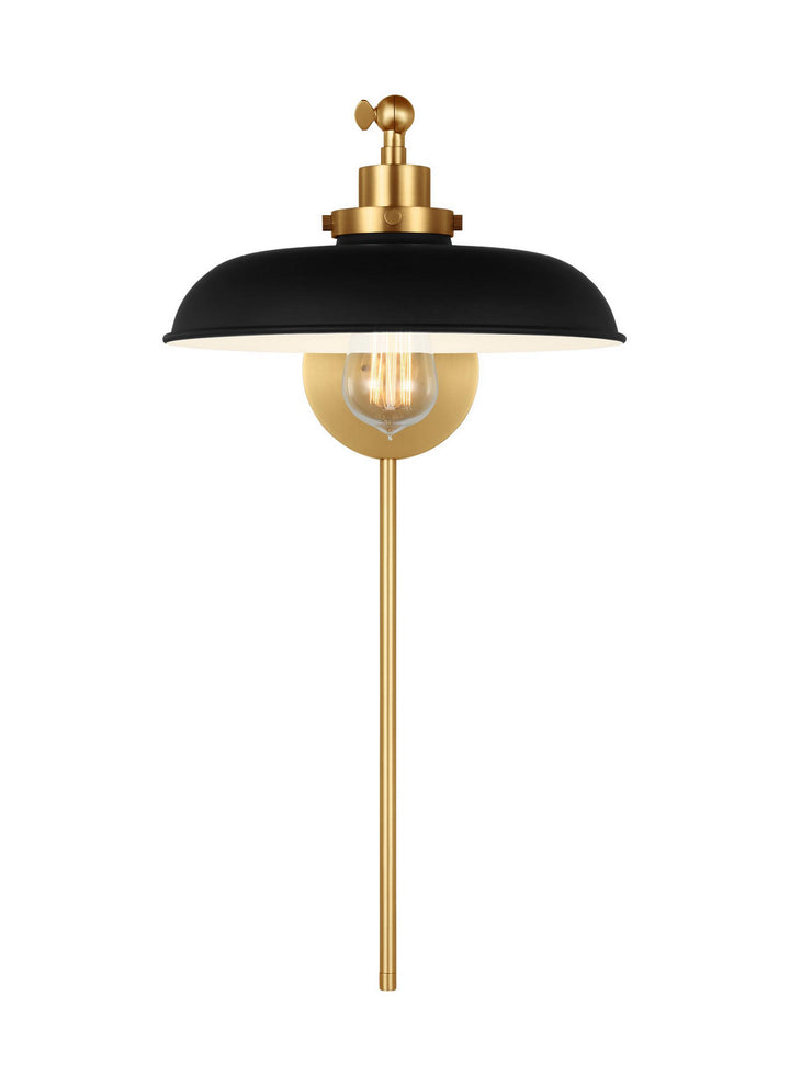 Visual Comfort Studio Wellfleet CW1141MBKBBS Wall Light - Midnight Black and Burnished Brass