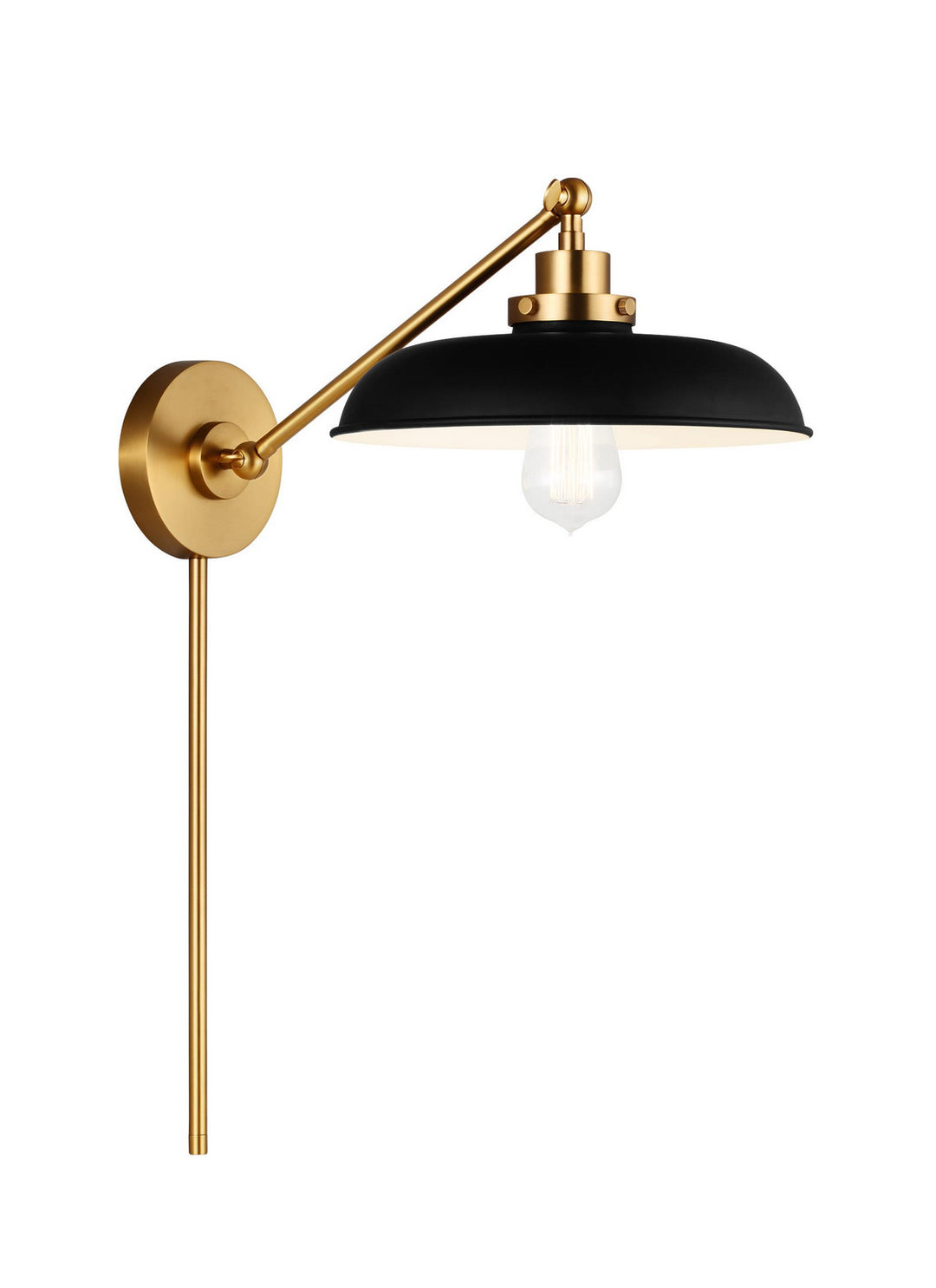 Visual Comfort Studio Wellfleet CW1141MBKBBS Wall Light - Midnight Black and Burnished Brass