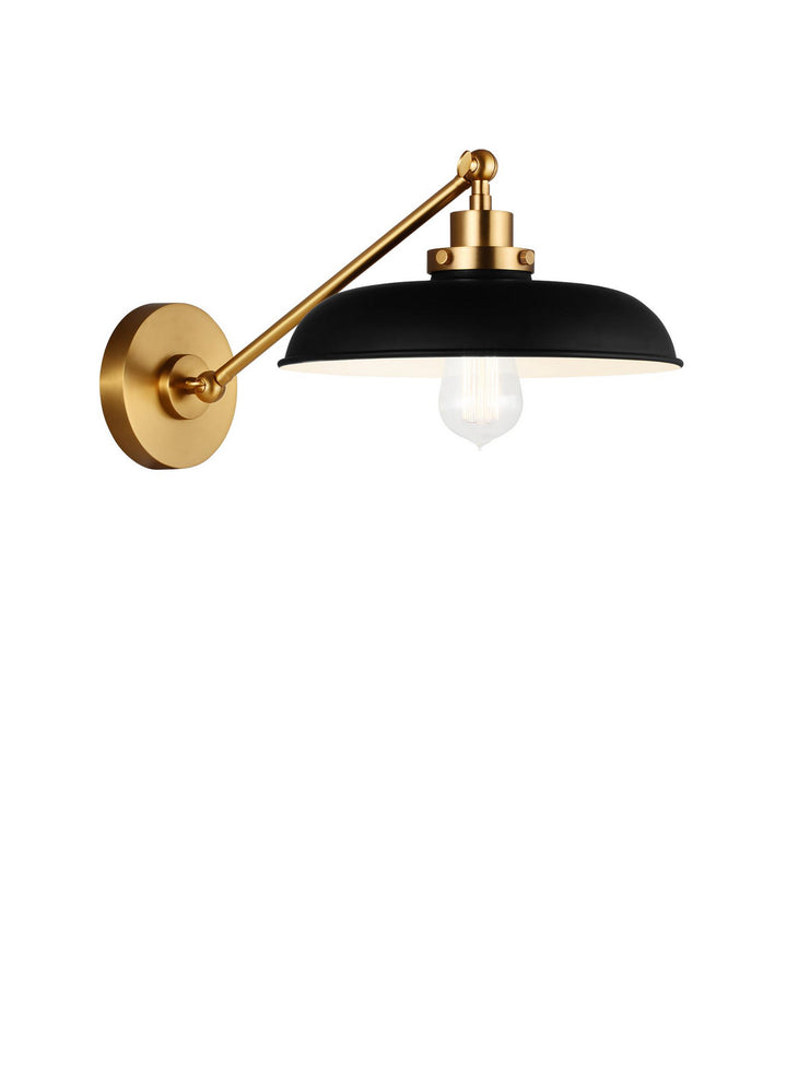Visual Comfort Studio Wellfleet CW1141MBKBBS Wall Light - Midnight Black and Burnished Brass