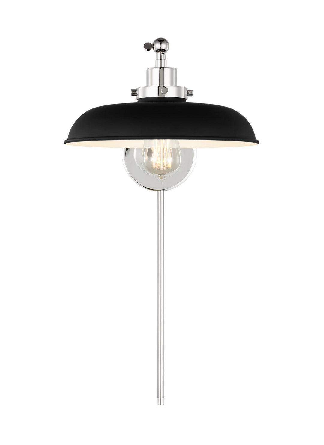 Visual Comfort Studio Wellfleet CW1141MBKPN Wall Light - Midnight Black and Polished Nickel