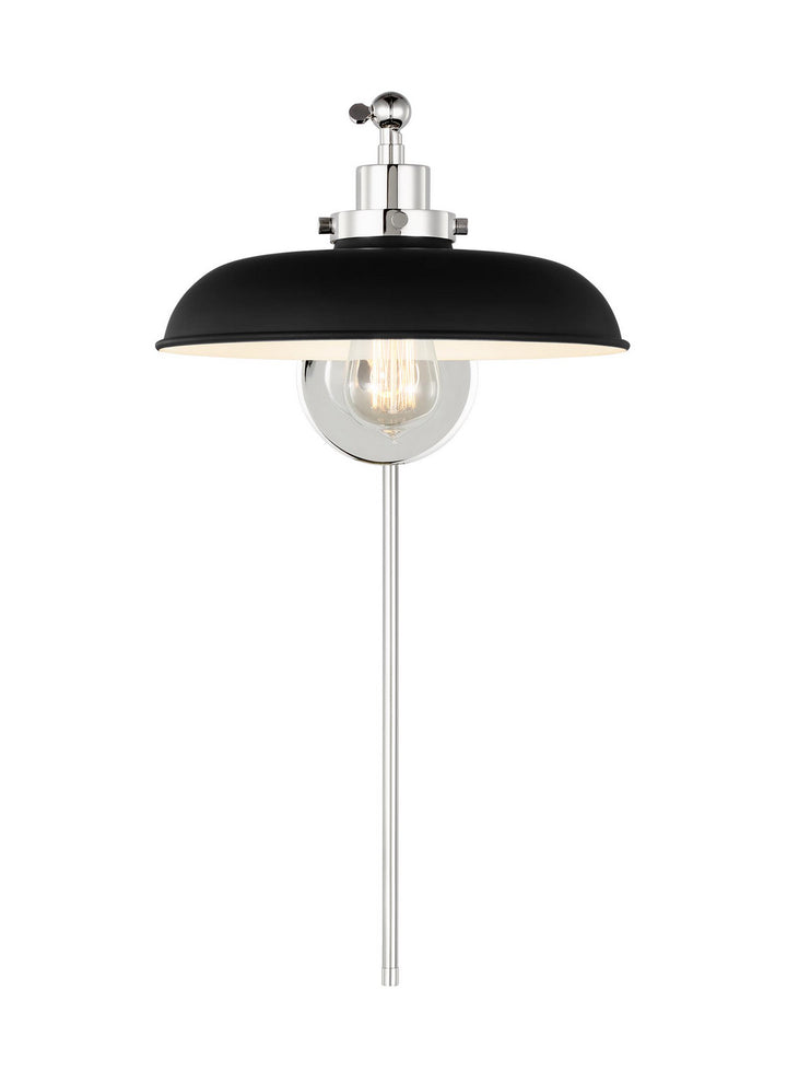Visual Comfort Studio Wellfleet CW1141MBKPN Wall Light - Midnight Black and Polished Nickel