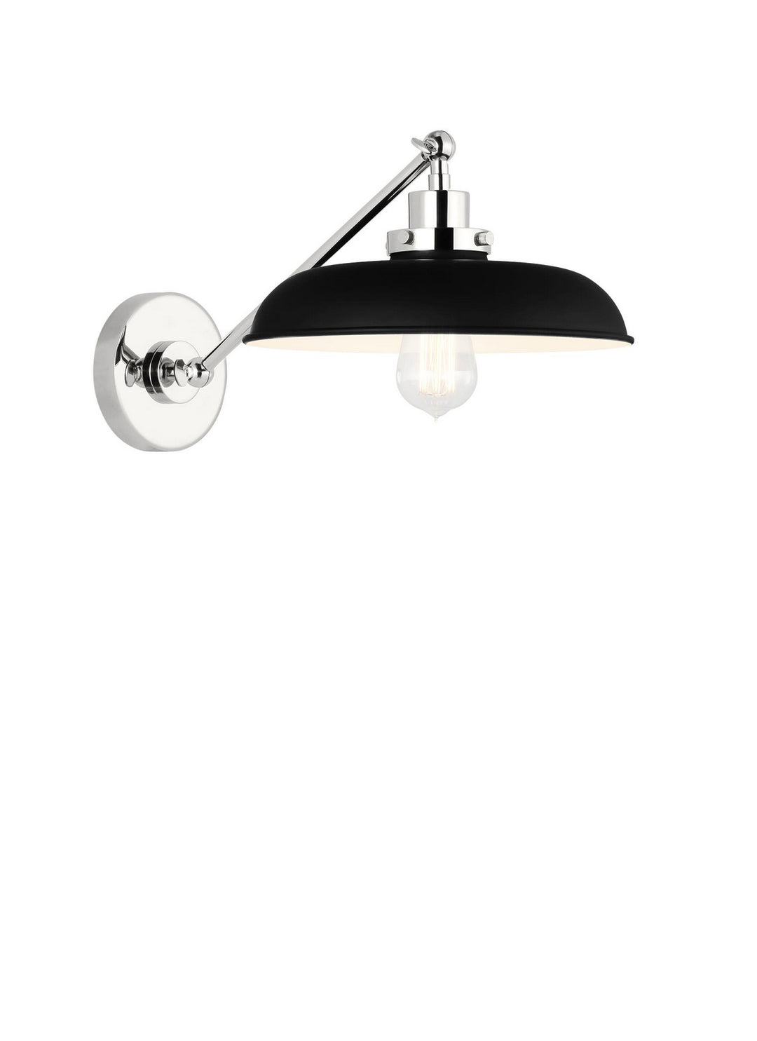 Visual Comfort Studio Wellfleet CW1141MBKPN Wall Light - Midnight Black and Polished Nickel