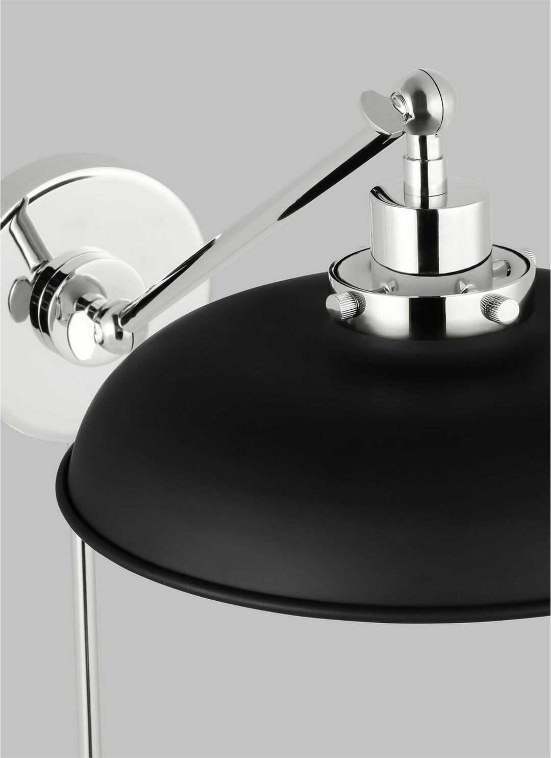 Visual Comfort Studio Wellfleet CW1141MBKPN Wall Light - Midnight Black and Polished Nickel