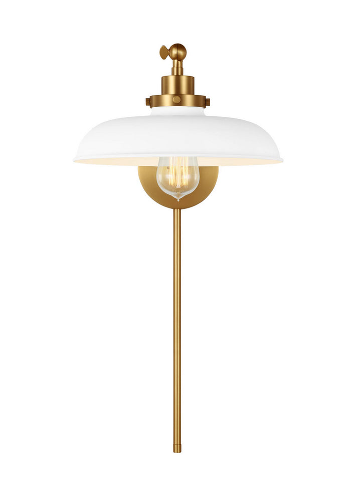 Visual Comfort Studio Wellfleet CW1141MWTBBS Wall Light - Matte White and Burnished Brass