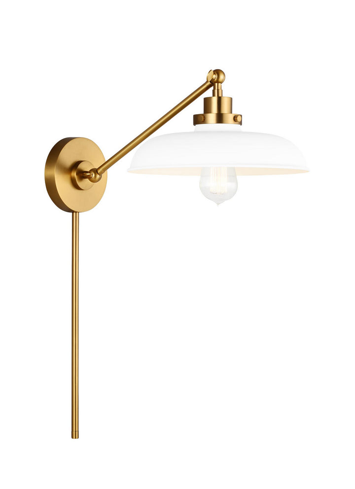 Visual Comfort Studio Wellfleet CW1141MWTBBS Wall Light - Matte White and Burnished Brass
