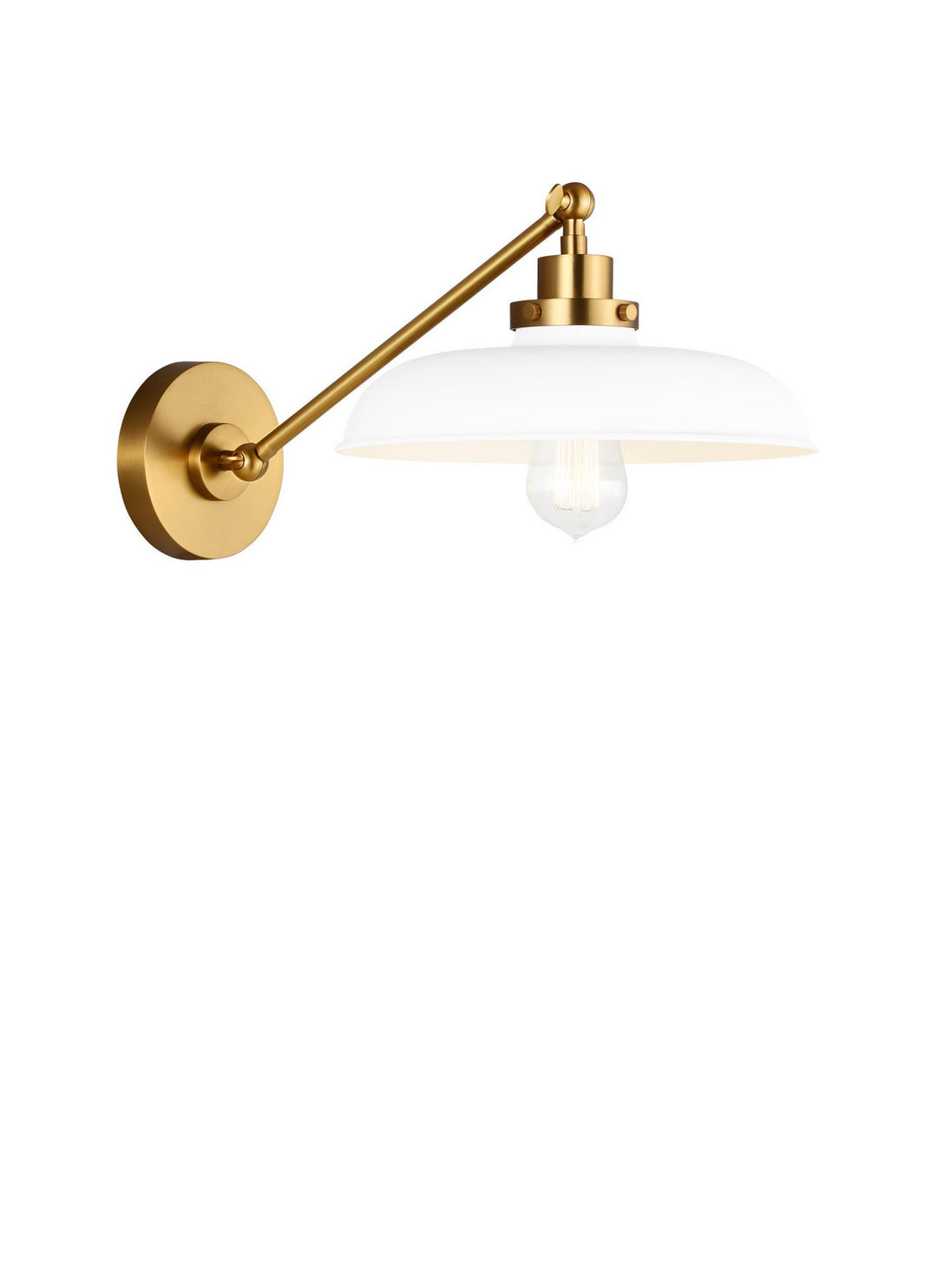 Visual Comfort Studio Wellfleet CW1141MWTBBS Wall Light - Matte White and Burnished Brass