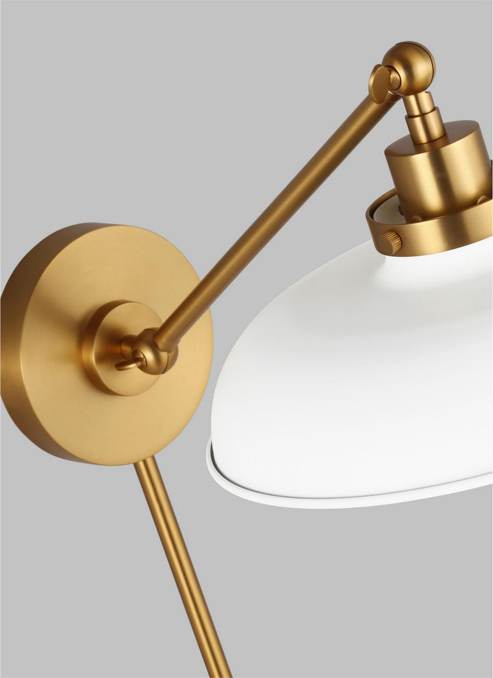 Visual Comfort Studio Wellfleet CW1141MWTBBS Wall Light - Matte White and Burnished Brass