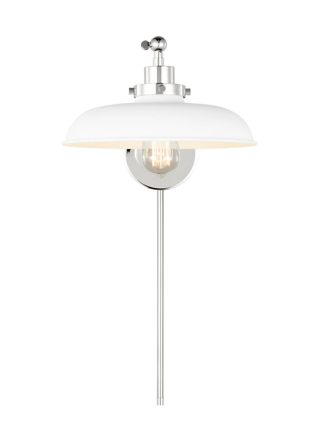 Visual Comfort Studio Wellfleet CW1141MWTPN Wall Light - Matte White and Polished Nickel